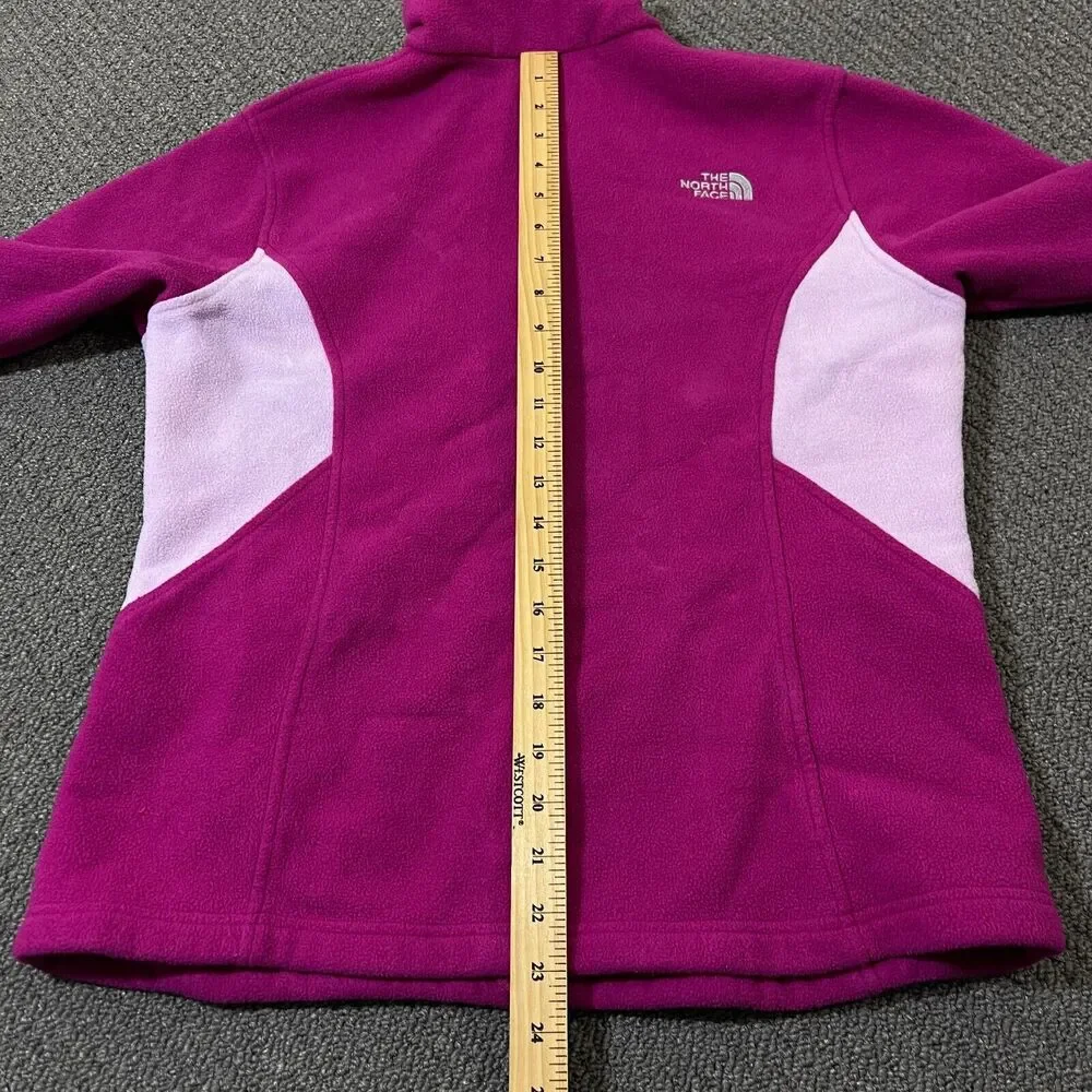 The North Face Girls Size XL 18 Full Zip Jacket Fleece Pink/Purple